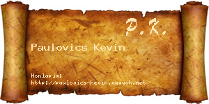 Paulovics Kevin névjegykártya